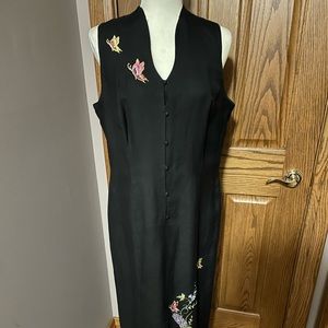 Black Linen Sleeveless Max Dress, size 12